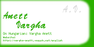 anett vargha business card